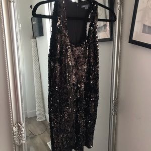 Vince Sequined Brown Tank Dress